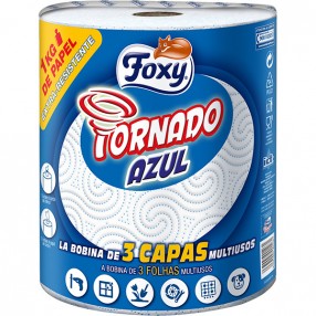 FOXY Rollo de cocina tornado azul 3 capas paquete 1 rollo